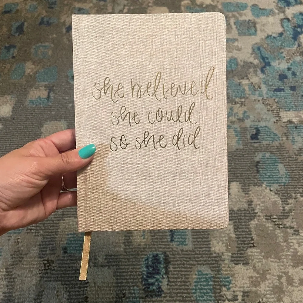 📔 'She Believed She Could So She Did' Fabric Journal 📔